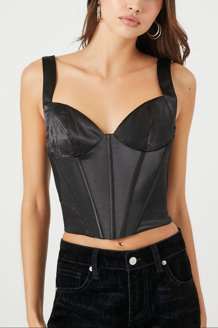 Satin Bustier Crop Top