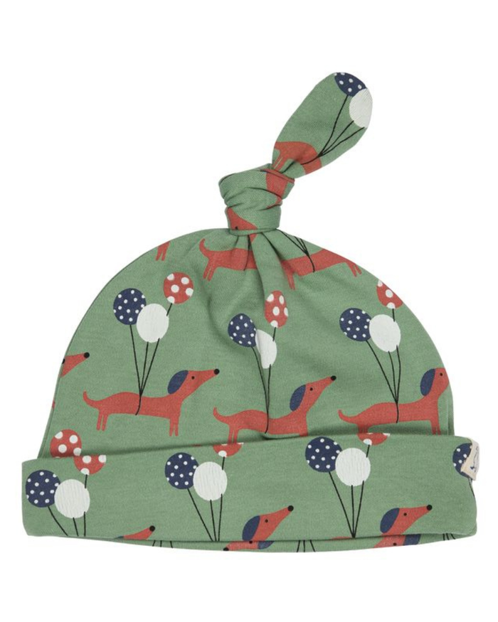 Sausage Dogs Knotted Baby Hat - Green - Pigeon Organics