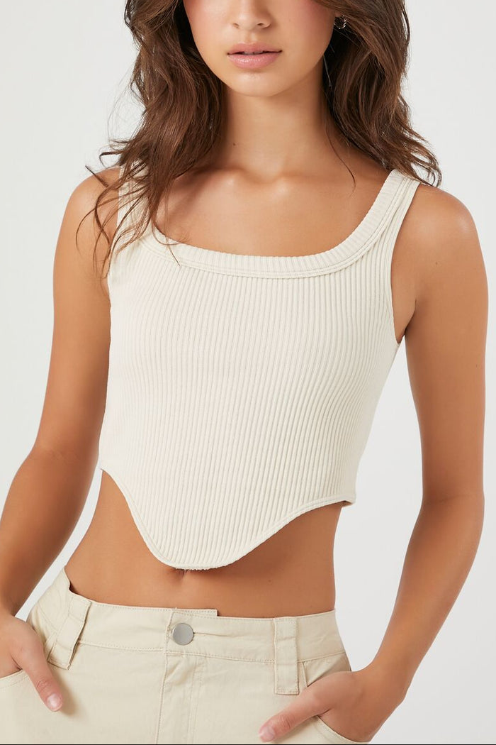 Seamless Curve-Hem Cropped Tank Top