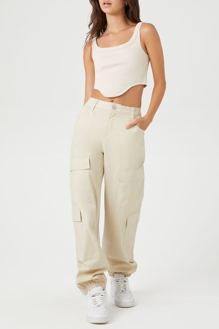 Seamless Curve-Hem Cropped Tank Top