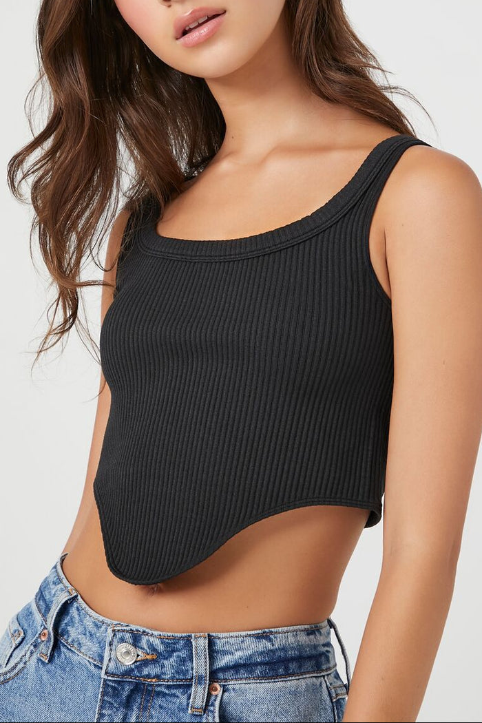 Seamless Curve-Hem Cropped Tank Top