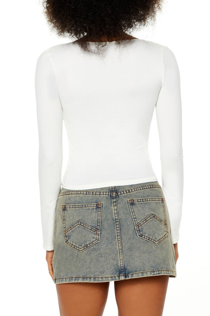 Seamless Knit V-Neck Crop Top