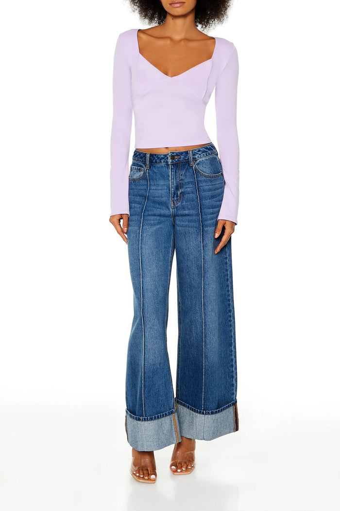 Seamless Knit V-Neck Crop Top