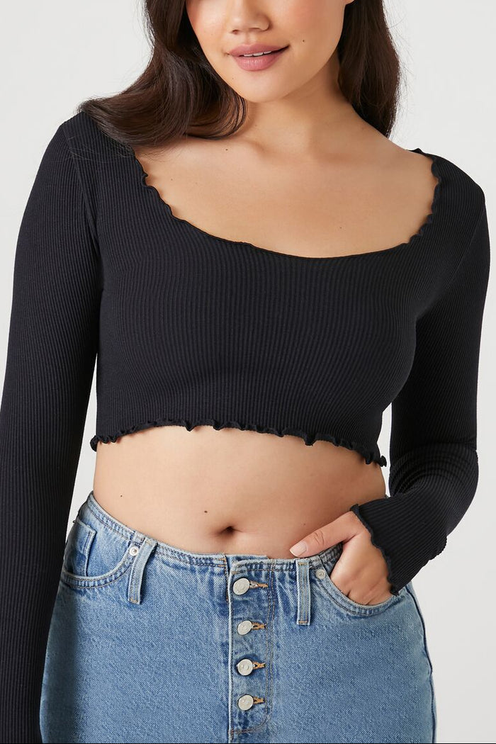 Seamless Lettuce-Edge Crop Top