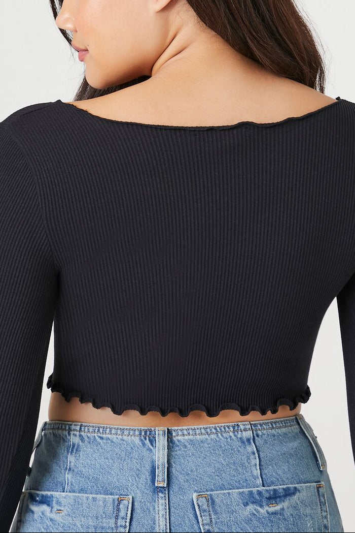 Seamless Lettuce-Edge Crop Top