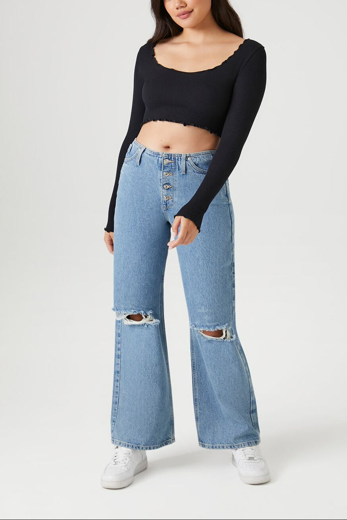 Seamless Lettuce-Edge Crop Top