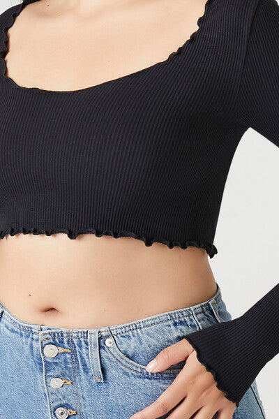 Seamless Lettuce-Edge Crop Top