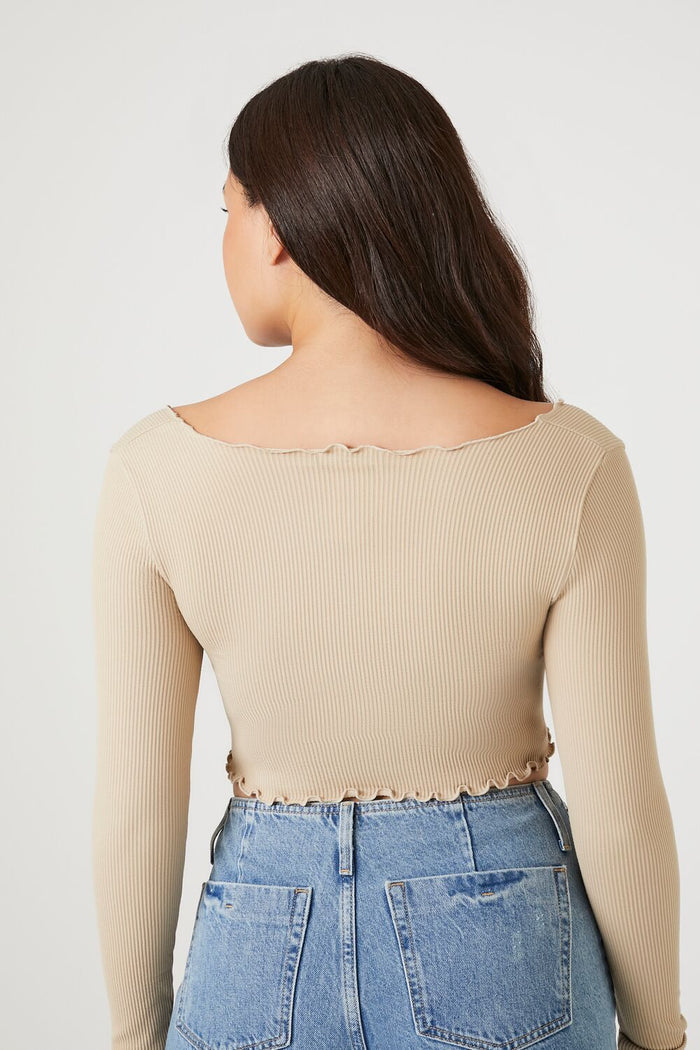 Seamless Lettuce-Edge Crop Top