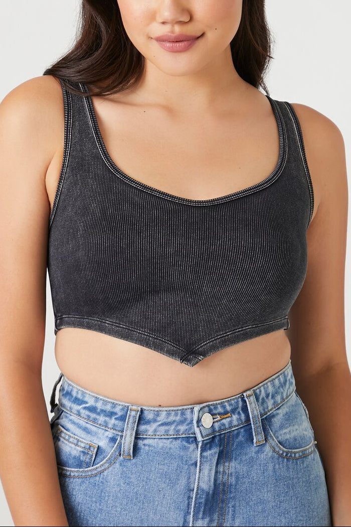Seamless Ribbed V-Hem Tank Top