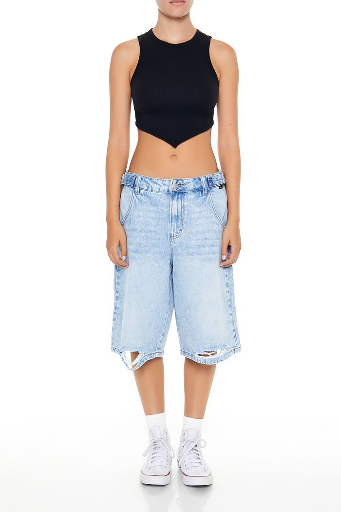 Seamless Ribbed V-Hem Tank Top