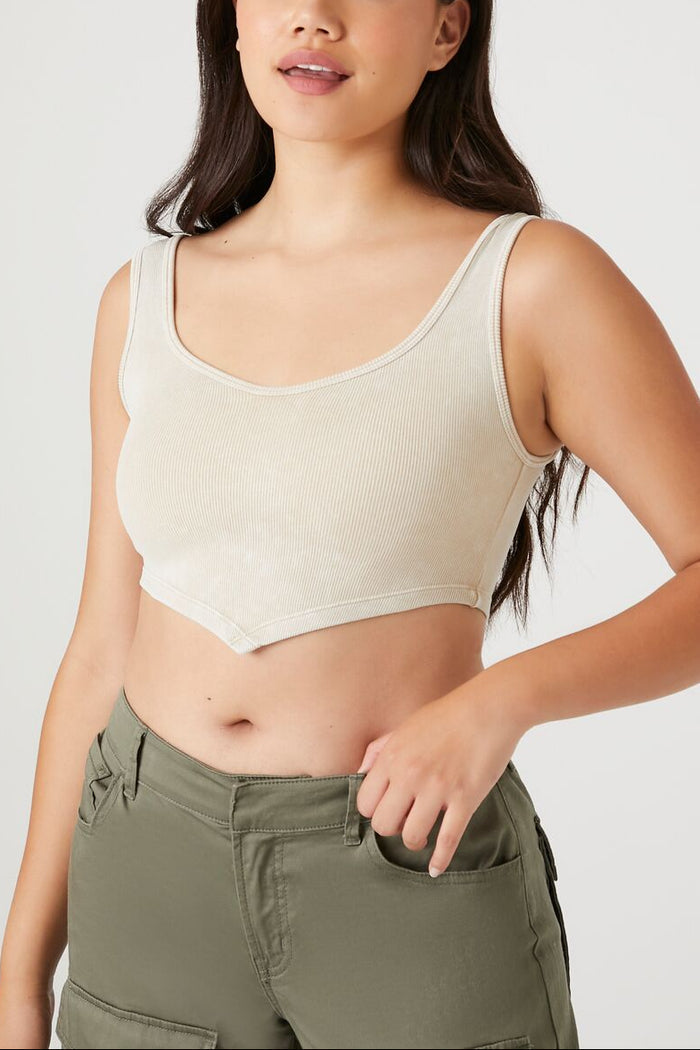Seamless Ribbed V-Hem Tank Top
