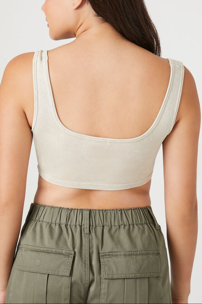 Seamless Ribbed V-Hem Tank Top