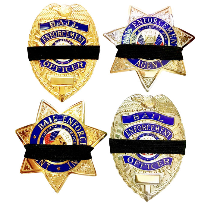 Samples of Bail Enforcement Badges Memorial Badge Glo-Tone