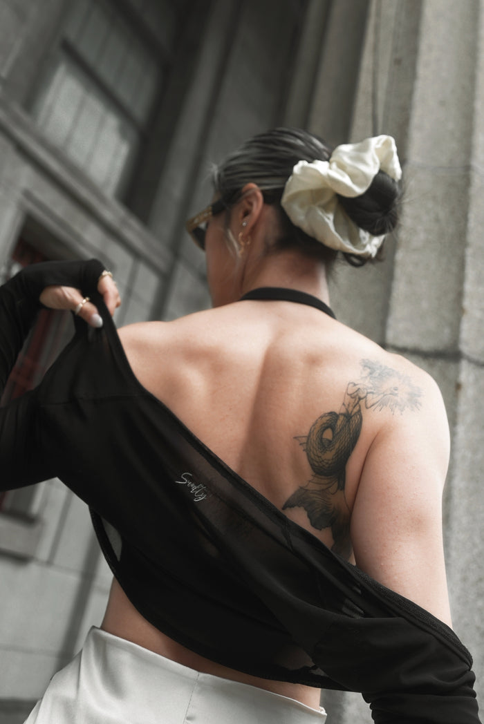 See-through Bolero | Obsidian Black