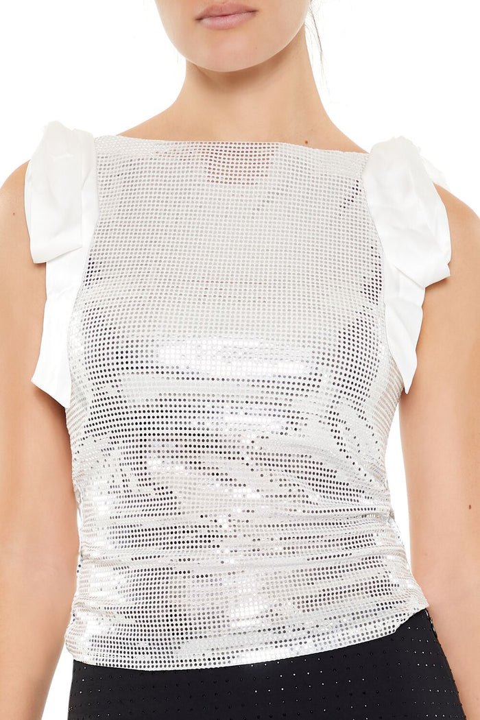 Sequin Bow Crop Top