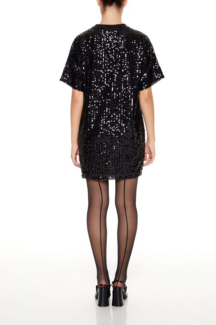 Sequin Naughty or Nice T-Shirt Dress