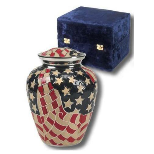 Set of Adult (202 cubic inch) & Keepsake (3 inch) Brass Funeral Cremation Urns