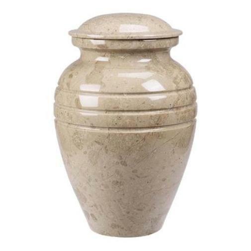 Set of Adult (205 cubic inch) & Keepsake (3 inch) Marble Funeral Cremation Urns