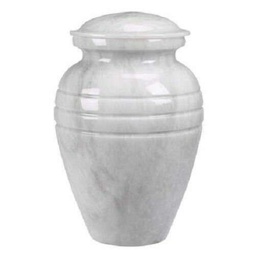 Set of Adult (205 cubic inch) & Keepsake (3 inch) Marble Funeral Cremation Urns