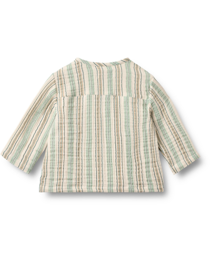 Shelby Striped Shirt – Organic Cotton Gauze Shirt - Wheat