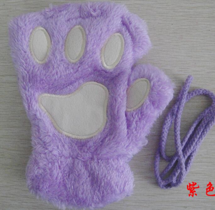 Gadget Gerbil Purple Short Finger Bear Paw Gloves