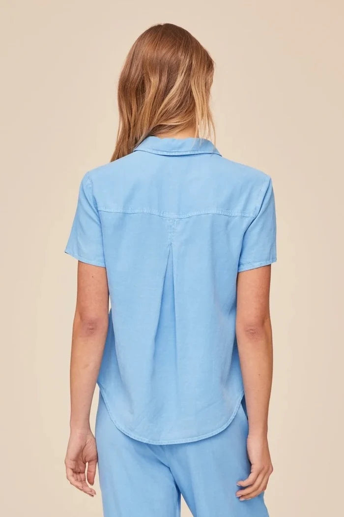 Short Sleeve Pocket Button Down Shirt Tops Bella Dahl