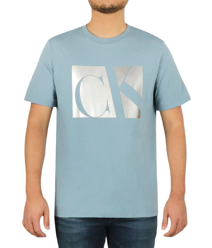Short Sleeves Matte Metallic Monogram Tee