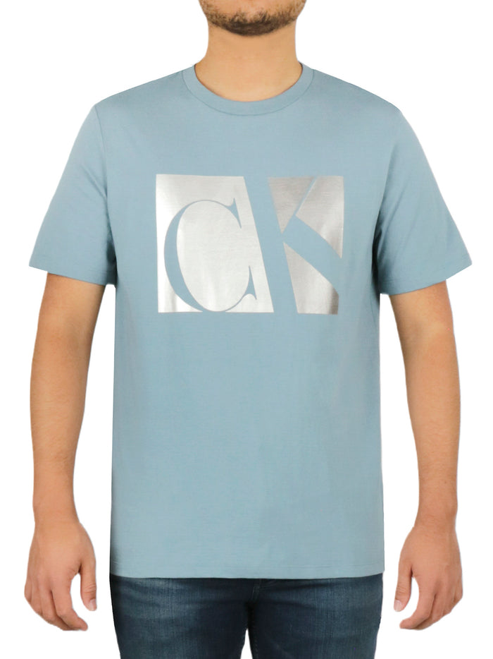 Short Sleeves Matte Metallic Monogram Tee