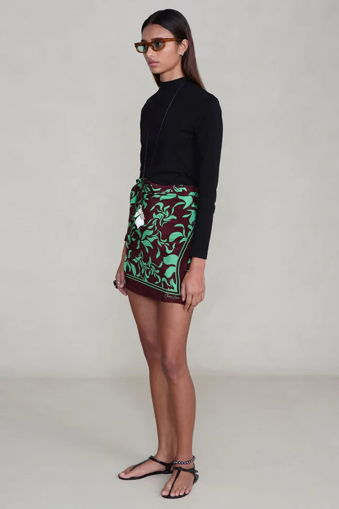 Silk Mini Wrap Skirt Skirts Chan Luu