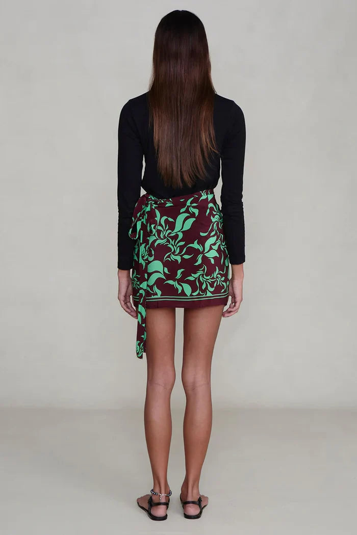 Silk Mini Wrap Skirt Skirts Chan Luu