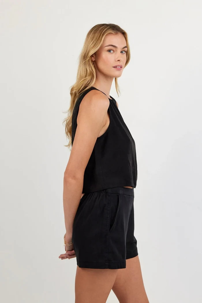 Sleeveless Boat Neck Split Back Tops Bella Dahl
