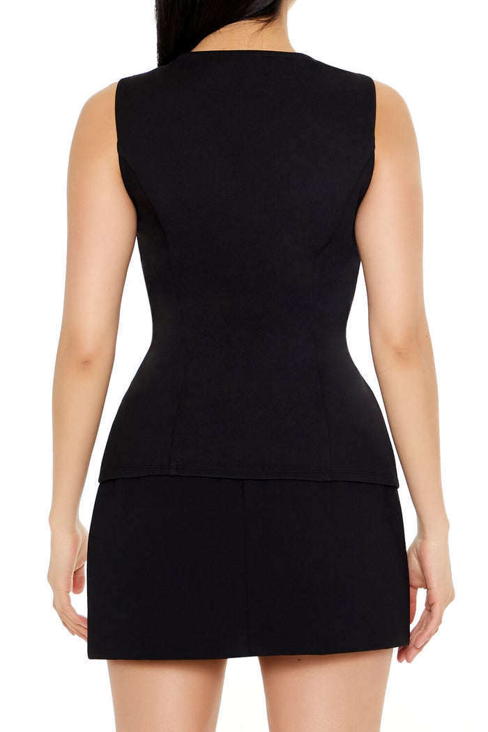 Sleeveless Button-Up Top