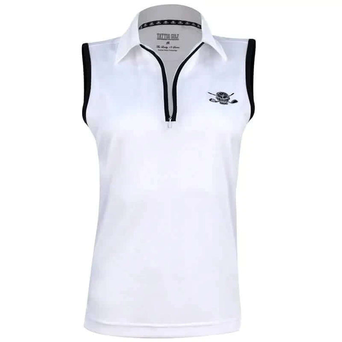 sleeveless white golf top