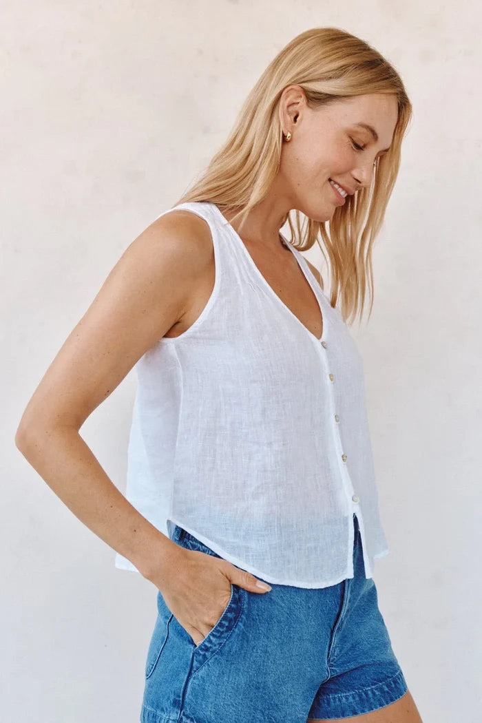 Sleeveless Pintuck V Neck Top Shirts & Tops Bella Dahl