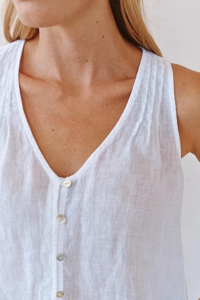 Sleeveless Pintuck V Neck Top Shirts & Tops Bella Dahl