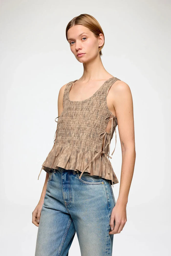 Smock Top in Printed Stretch Shirts & Tops Ganni