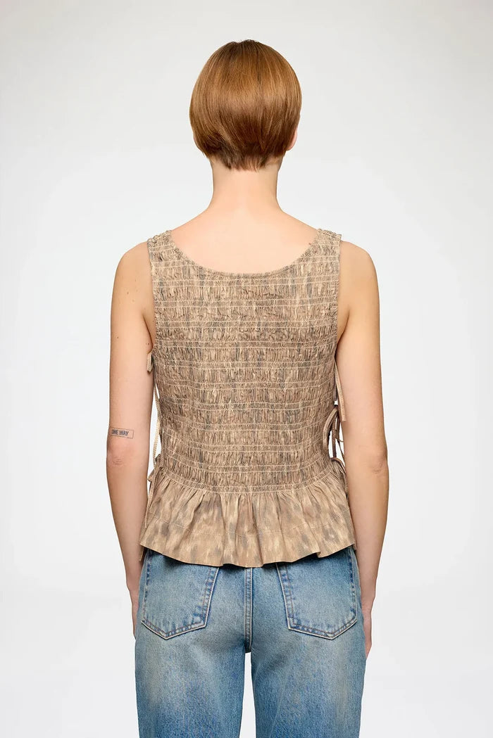 Smock Top in Printed Stretch Shirts & Tops Ganni