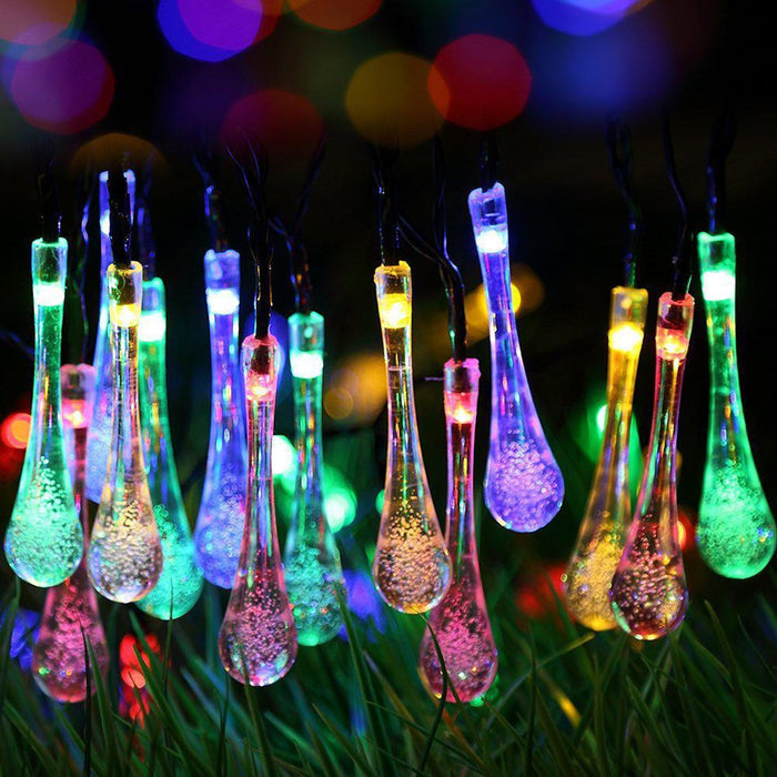 Gadget Gerbil Solar Powered Raindrop String Lights