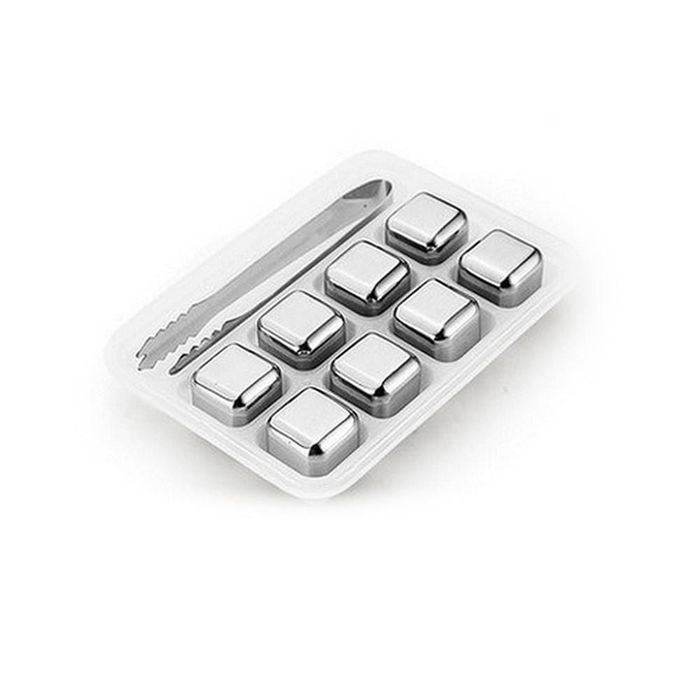 Gadget Gerbil Stainless Steel Ice Cubes (8 Pack)