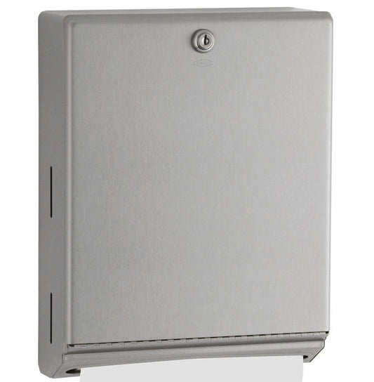 STAINLESS STEEL MULTIFOLD PAPER TOWEL DISPENSER W/ KEY LOCK BOBRICK 262