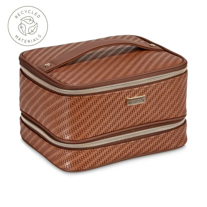 Stephanie Johnson Rosewood Cognac Jenny Train Case by Stephanie Johnson