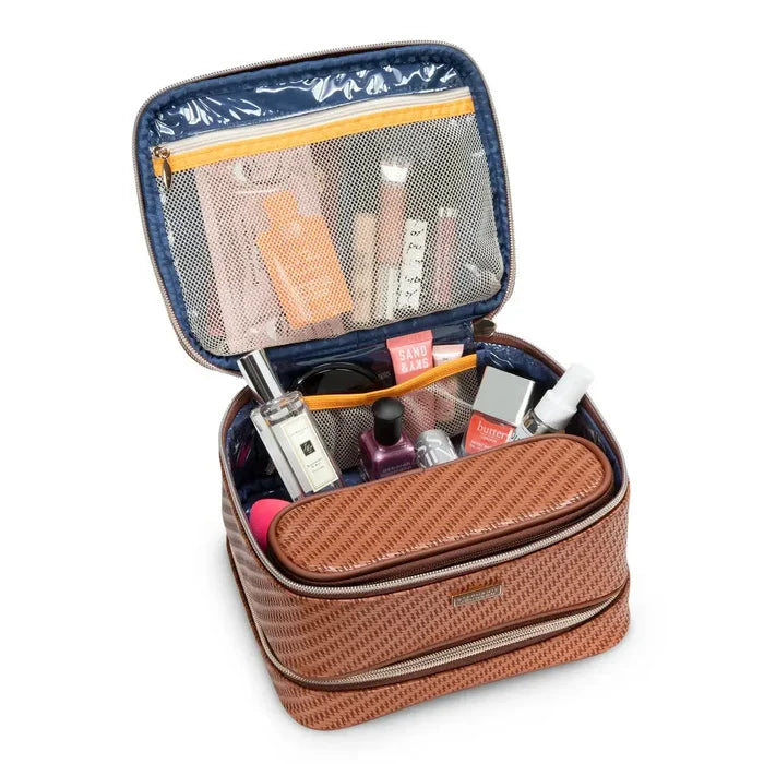 Stephanie Johnson Rosewood Cognac Jenny Train Case by Stephanie Johnson