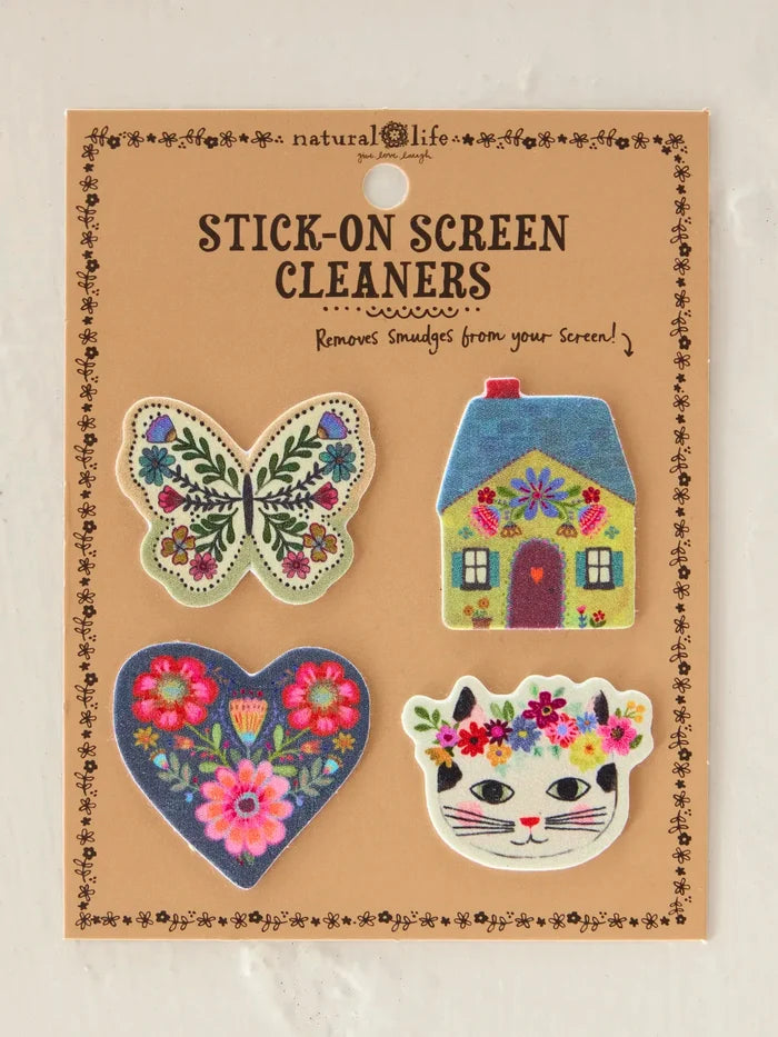 Stick-On Screen Cleaner, Set of 4 - Butterfly-view 1
