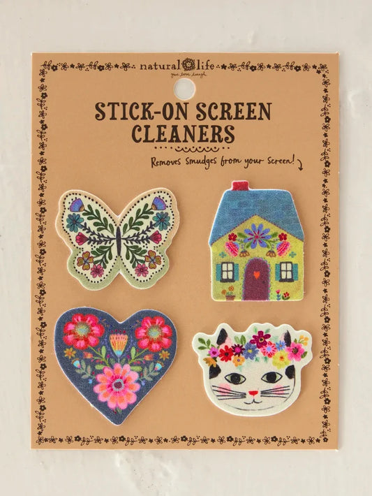 Stick-On Screen Cleaner, Set of 4 - Butterfly-view 1