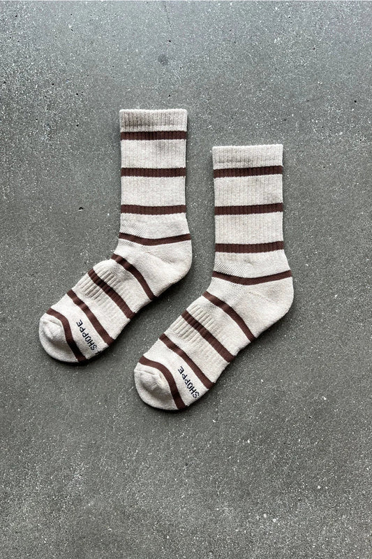Striped Boyfriend Socks Accessories Le Bon Shoppe