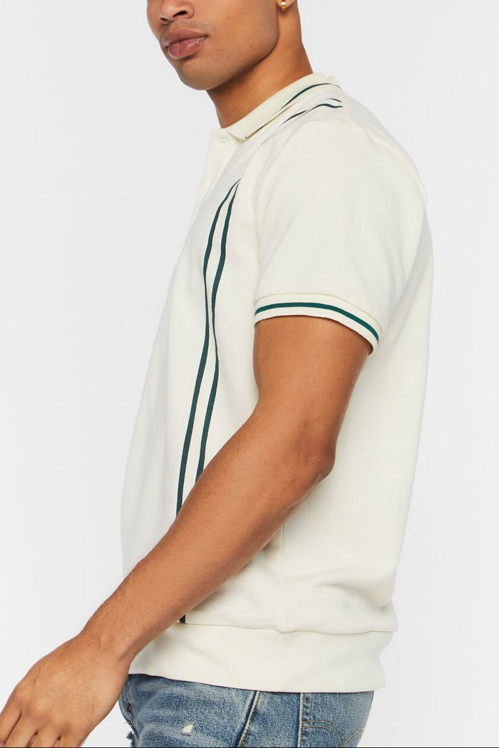 Striped-Trim Polo Shirt