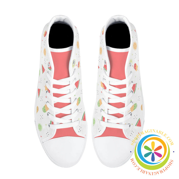 Summer Watermelon Ladies High Top Canvas Shoes