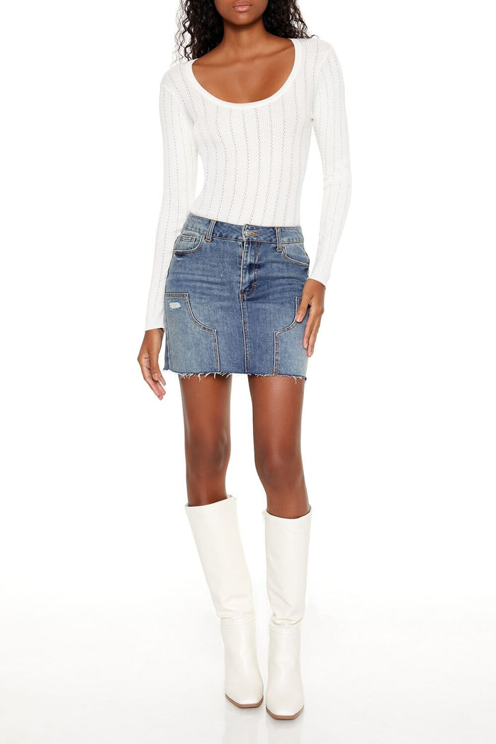 Sweater-Knit Thong Bodysuit