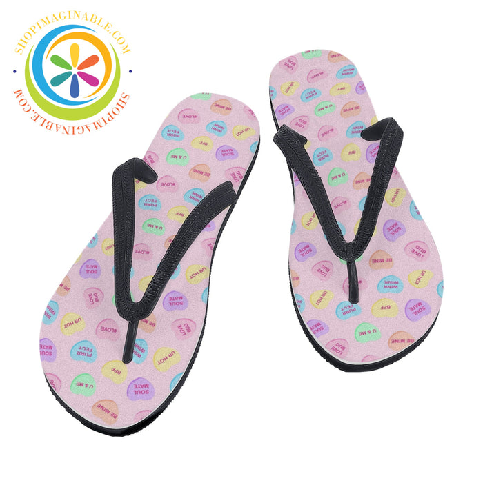 Sweet Tart Hearts Ladies Flip-Flops