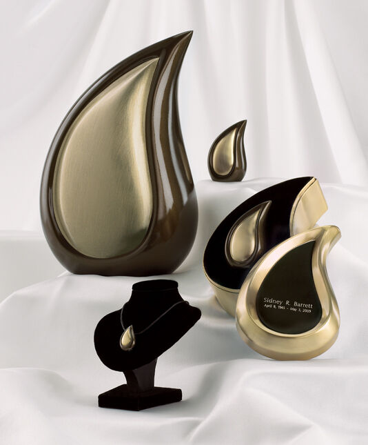 Tear-Drop Keepsake, Solid Brass Funeral Cremation Urn, 3 Cubic Inches